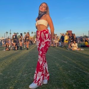 Printed flared jeans size S